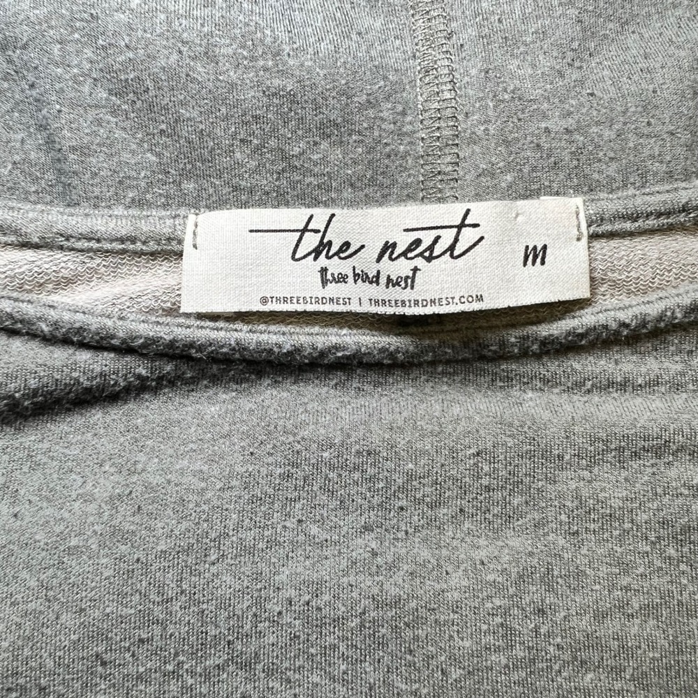 Three Bird Nest-The Nest Coastal Fisherman Green Oversized Boxy Boho Top Women M - Picture 4 of 9